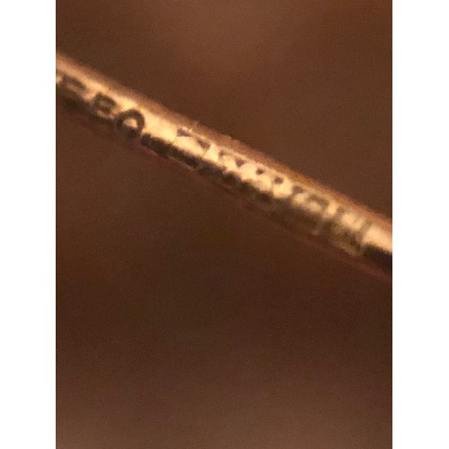 1856 - A pair of 9 ct gold cat motif  hallmarked earrings with plastic clips. Birmingham assay office