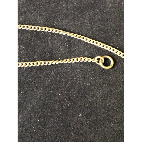 1871 - 1920's Edwardian silver plated chain with a bright vermilion red crystal paste briolette suspended f... 