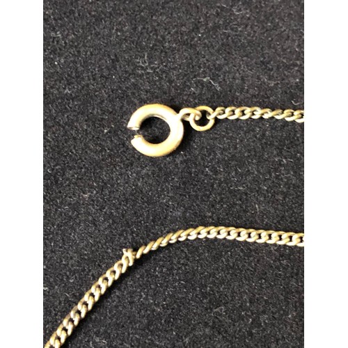 1871 - 1920's Edwardian silver plated chain with a bright vermilion red crystal paste briolette suspended f... 