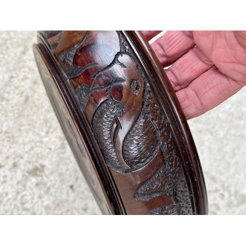 1915 - African tribal hand carved hardwood bowl
