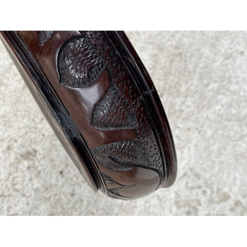 1915 - African tribal hand carved hardwood bowl