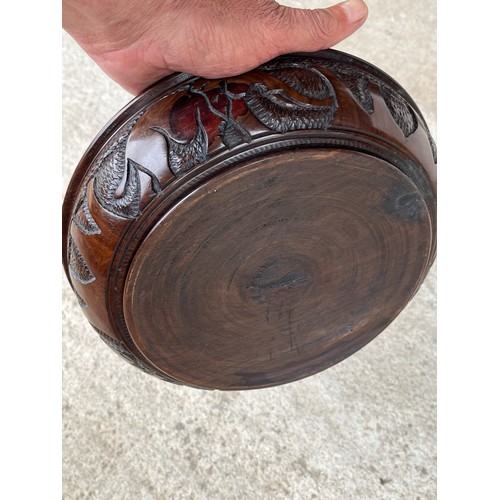 1915 - African tribal hand carved hardwood bowl