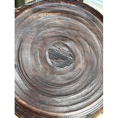 1915 - African tribal hand carved hardwood bowl
