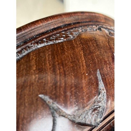 1915 - African tribal hand carved hardwood bowl