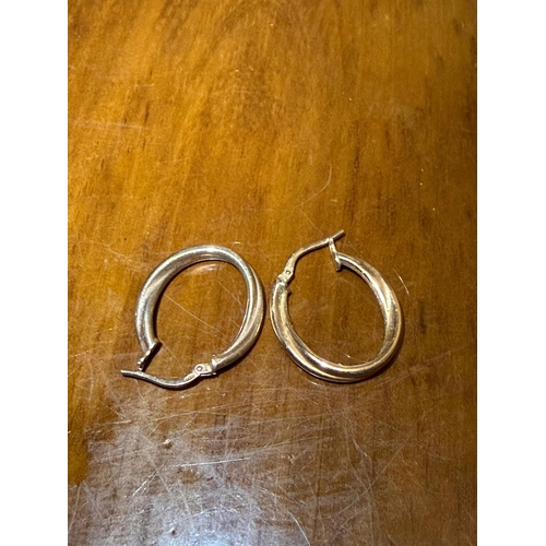 10 - Gold plated 925 silver hoop earrings