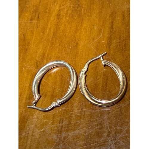 10 - Gold plated 925 silver hoop earrings