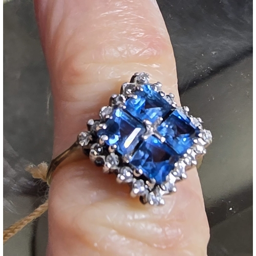17 - Stunning Art Deco 9k Diamond & Topaz small size F Ring.