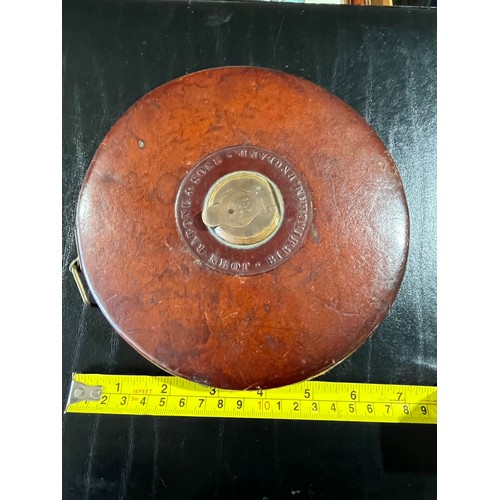 49 - Rare John Rabone & sons 100ft leather bound tape No. 281