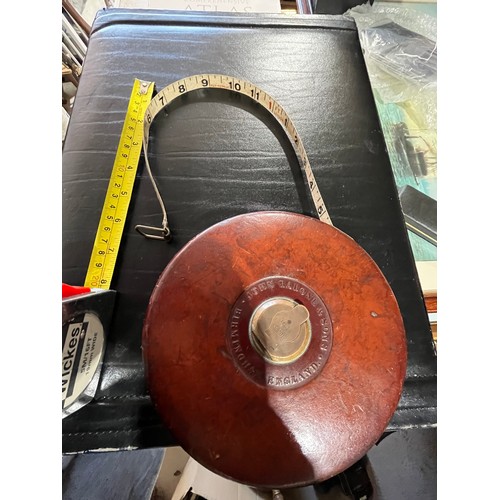49 - Rare John Rabone & sons 100ft leather bound tape No. 281