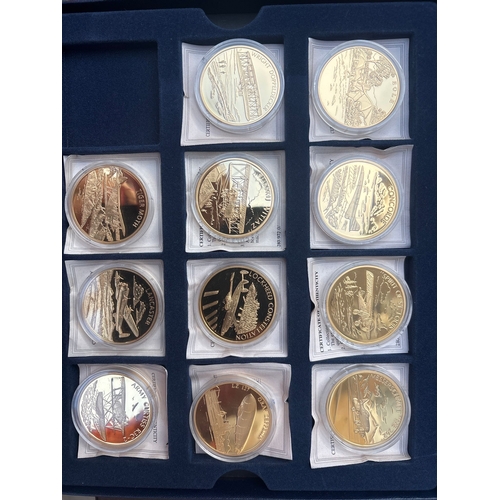 327 - HISTORY OF AVIATION — COMPLETE MEDAL SET  A handsome limited-edition collection of 11 proof-finish c... 