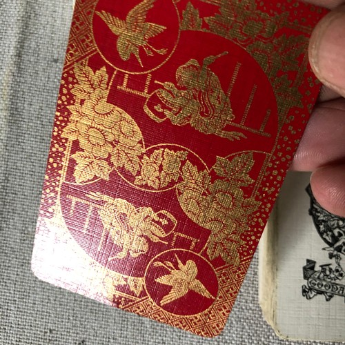 Chas Goodall & sons Ltd oriental gilt design playing cards in original box