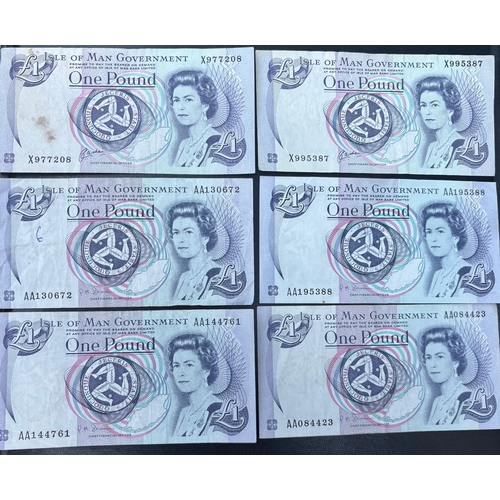 Isle of Man Government £1 Banknotes (6) – Queen Elizabeth II Six Isle ...