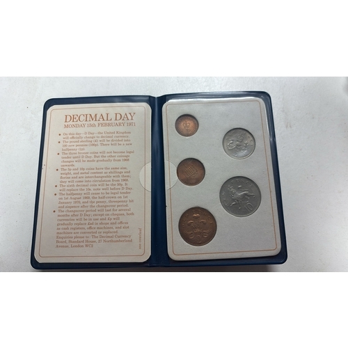 6 presentation packs of Britain’s First Decimal Coins