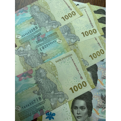 883 - Indonesia 1000 Rupiah Banknotes x13 – 2016 & 2022 Issues – Crisp Condition