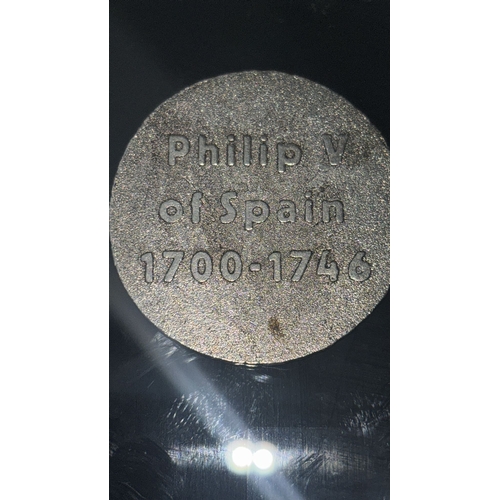 347 - Replica Spanish “Piece of Eight” Coin – 1739 Philip V. Modern reproduction coin styled after the fam... 