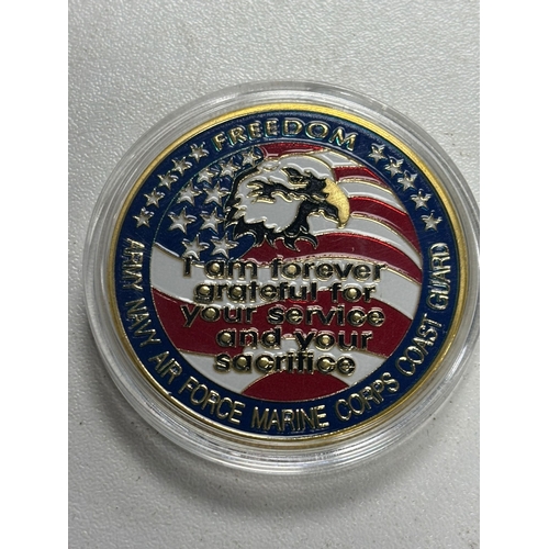 690 - U.S. Armed Forces “Grateful Nation” Challenge Coin Patriotic commemorative coin honouring all servic... 