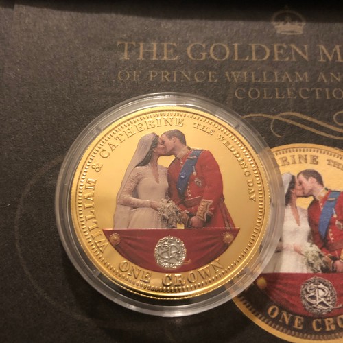 763 - 3 x Gold layered crowns with rhodium detail. The new royal Prince/ Royal engagement/ Royal wedding.