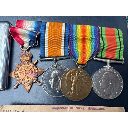 837 - Attributed WW1 1914 Star Trio & WW2 Defence Medal Family Archive — Driver L. Eyre, A.S.C. A fully do... 