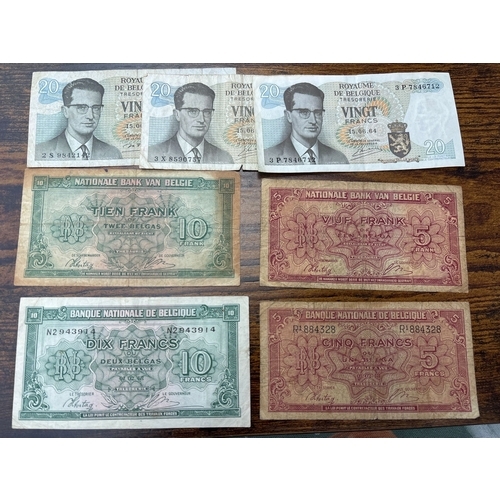 72 - Belgium Banknote Collection – 7 Notes (5, 10 & 20 Francs Mixed Issues) Interesting mixed group of se... 