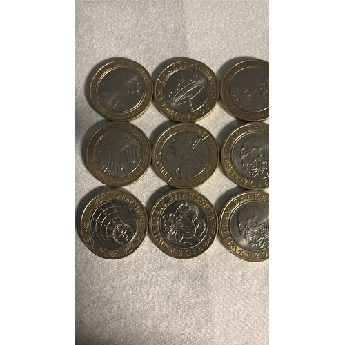 97 - UK £2 Coin Collection – 9 Mixed quality Commemorative Coins (as pictured) F