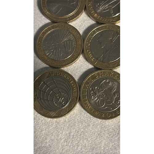97 - UK £2 Coin Collection – 9 Mixed quality Commemorative Coins (as pictured) F