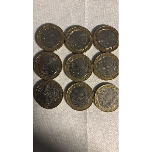 98 - UK £2 Coin Collection – 9 Mixed Commemorative Coins (as pictured) E