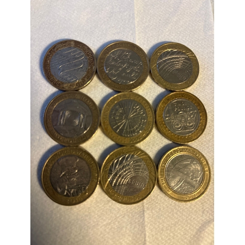 102 - UK £2 Coin Collection – 9 Mixed Commemorative Coins (as pictured)