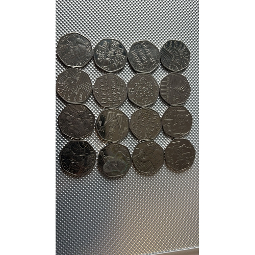 106 - UK 50p Coin Collection – 16 Mixed Commemorative Coins (as pictured) – Lot B