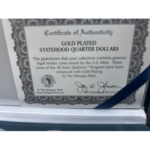 676 - Gold-Plated U.S. State Quarter Set – Special Edition. Collection of five genuine United States State... 