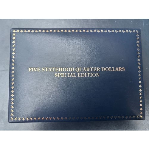 676 - Gold-Plated U.S. State Quarter Set – Special Edition. Collection of five genuine United States State... 
