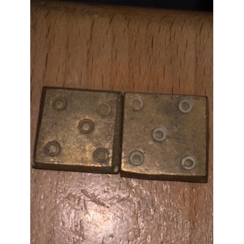 739 - Pair of Antique Brass Trade Weights (Dice-Marked Type), c.18th–19th Century  A matched pair of small... 