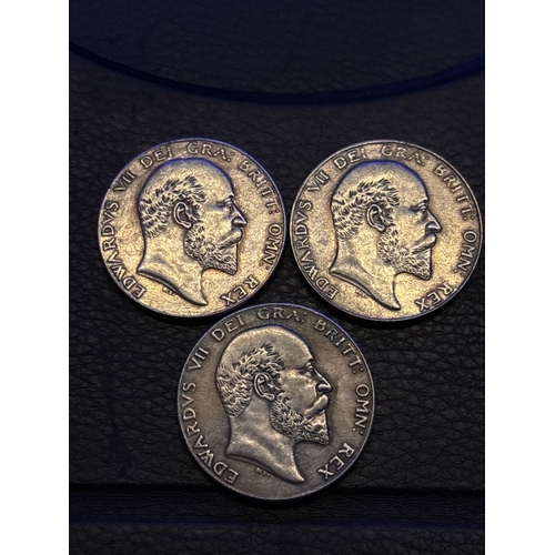 19 - Replica Edward VII Halfcrowns (1905) – Set of Three. Modern reproduction copies of the classic 1905 ... 