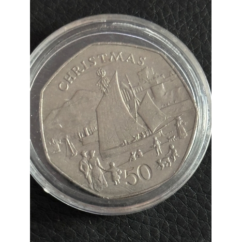 32 - “Christmas 50p Coin Set Gibraltar & Isle of Man Commemorative Pair”