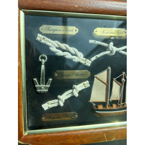 13 - Vintage Maritime Knot Display. A charming glazed nautical display featuring traditional seafaring kn... 