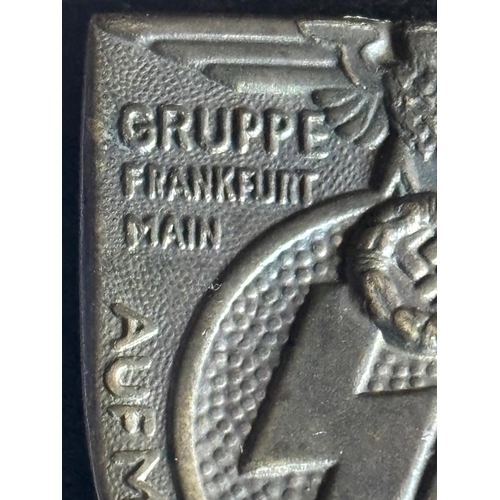19 - 1933 SS Aufmarsch Abschnitt XI Gruppe Frankfurt am Main Badge – Believed Original – Third Reich Mili... 