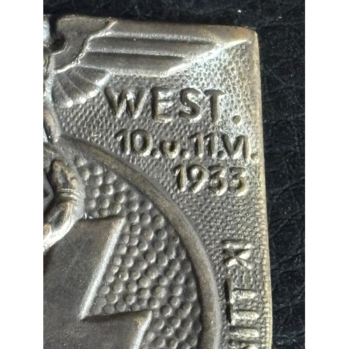 19 - 1933 SS Aufmarsch Abschnitt XI Gruppe Frankfurt am Main Badge – Believed Original – Third Reich Mili... 