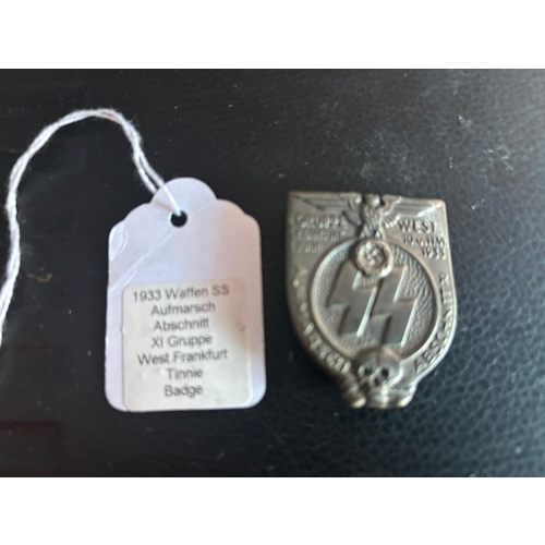 19 - 1933 SS Aufmarsch Abschnitt XI Gruppe Frankfurt am Main Badge – Believed Original – Third Reich Mili... 