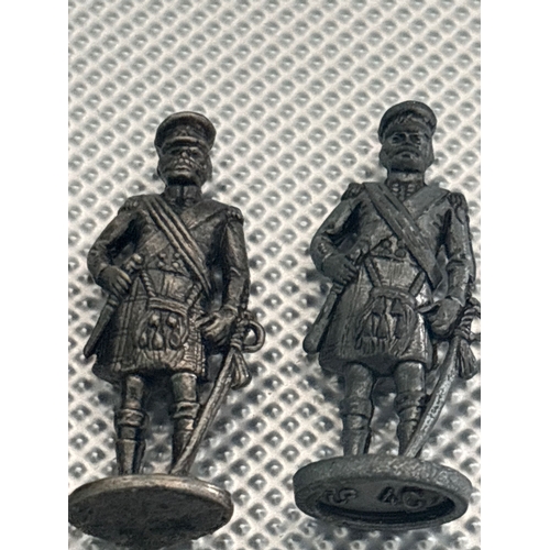 41 - Vintage Cast Metal Scottish Highland Soldiers – Kilted Regiment Figures (Set of 4)