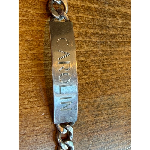 19 - Silver ID bracelet