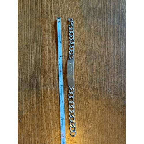 19 - Silver ID bracelet