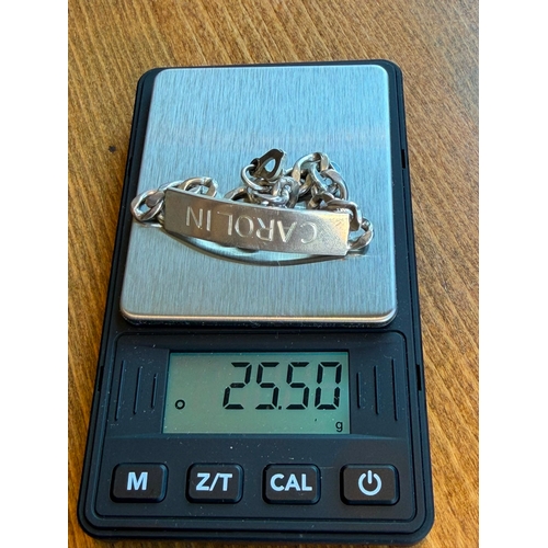 19 - Silver ID bracelet