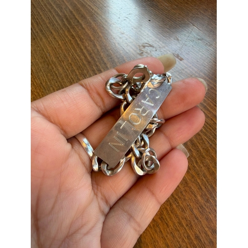 19 - Silver ID bracelet