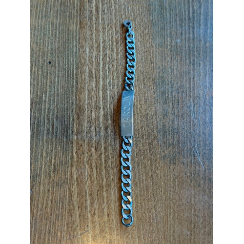19 - Silver ID bracelet