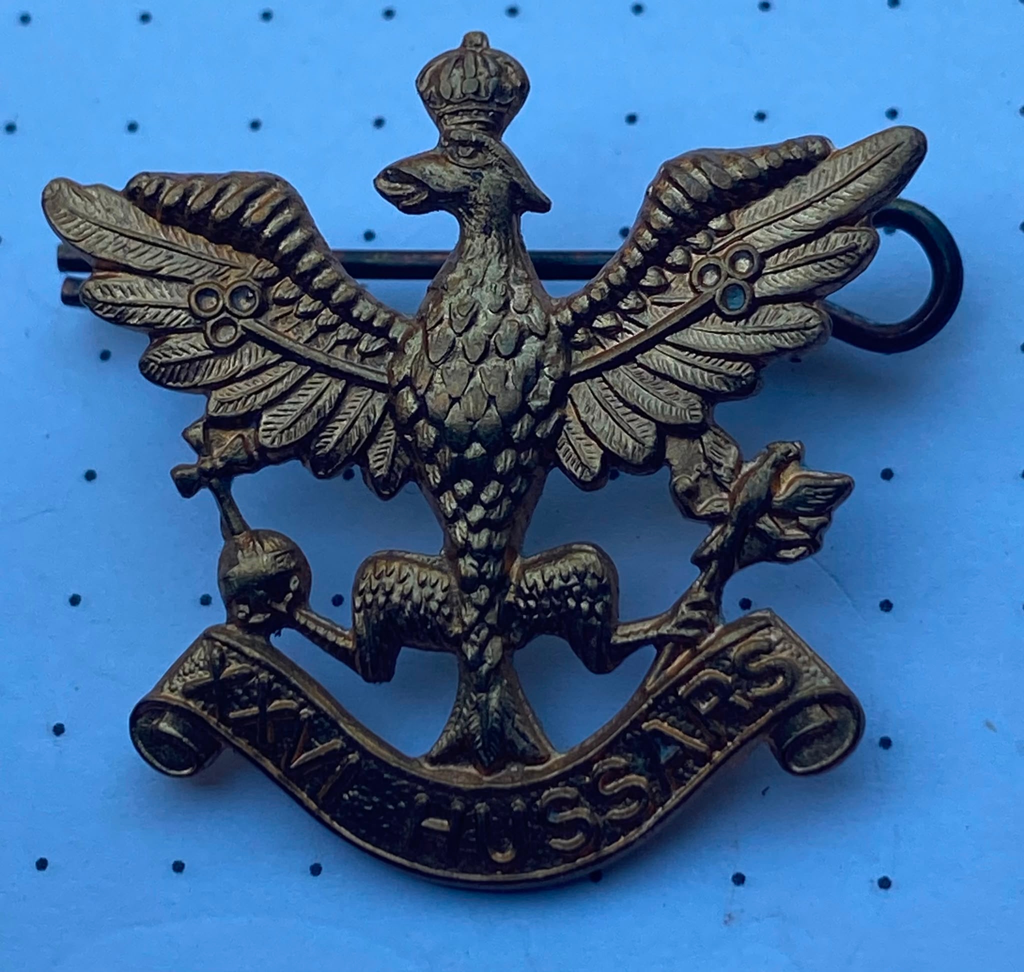 World War II 26th Hussars Regiment cap badge.
