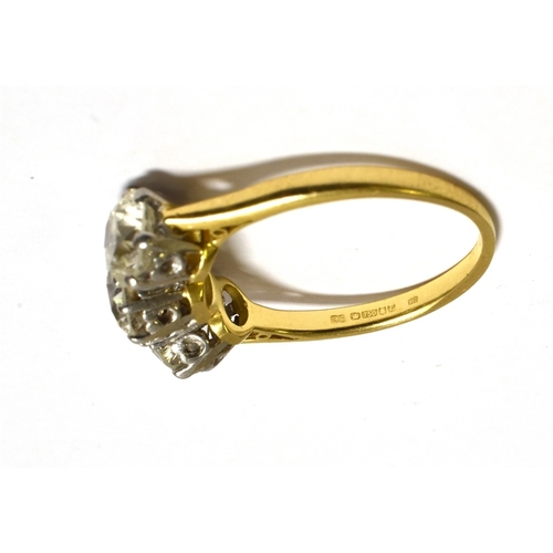 26 - A THREE STONE BRILLIANT CUT DIAMOND RING Estimated in the setting to total 3.1 carats, with diamond ... 