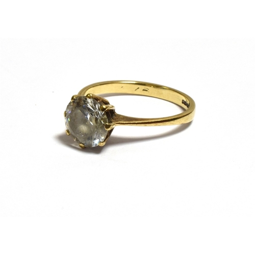 47 - 9CT GOLD CUBIC ZIRCONIA SOLITAIRE RING claw set, ring size N.  Hallmarked Sheffield 375.  Weight 2.3... 