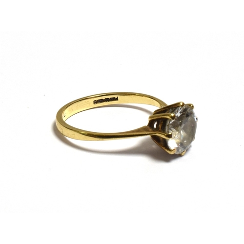 47 - 9CT GOLD CUBIC ZIRCONIA SOLITAIRE RING claw set, ring size N.  Hallmarked Sheffield 375.  Weight 2.3... 