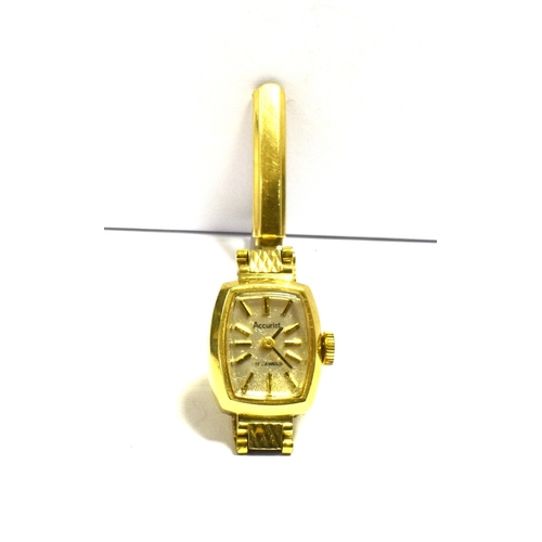 58 - LADIES VINTAGE ROTARY & ACCURIST WATCHES Accurist with 9ct gold, tonneau shaped case stamped 0.375 a... 