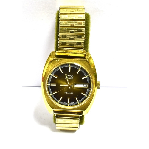 59 - GENTS ACCURIST & AVIAMATIC WATCHES Both gold plated, one Accurist Shockmaster Antimagnetic, 21 jewel... 