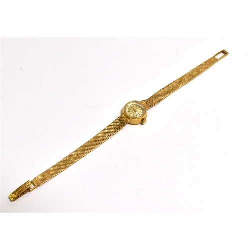 62 - 18CT GOLD LADIES ROTARY COCKTAIL WATCH 16.0mm round case, stamped 18K, champagne dial, gold batons a... 